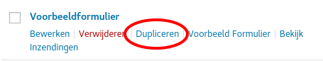 Formulier dupliceren hover knop